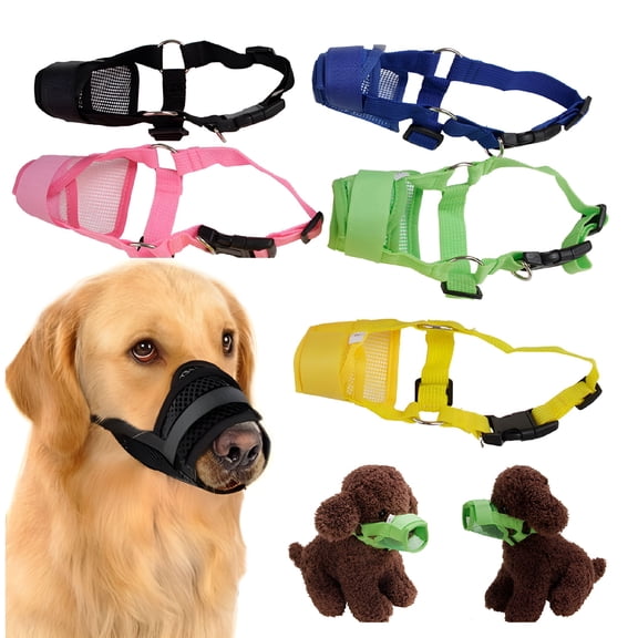 LAMIRO Dog Muzzle, Soft Muzzles for Small Medium Large Dogs, Puppy Dog Mouth Cover Guard to Prevent Biting Barking and Chewing, Soft Fabric