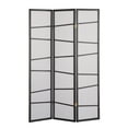 thumbnail image 3 of Roundhill Furniture Paper and Wood 3-Panel Screen Room Divider in Black, 3 of 3