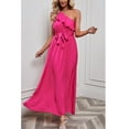 thumbnail image 3 of PENGXIANG Women‘s Ruffle One Shoulder Dress with Belt A-line Cocktail Party Dress, 3 of 7