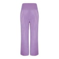 thumbnail image 5 of AWXNJUX Yoga Pants Women Linen Wide Leg Pants Women Summer Casual Drawstring Elastic High Waist Trousers Beach Palazzo Pant With Pockets Pants Womens (Hot Pink,XL), 5 of 5