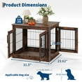 thumbnail image 2 of 2-in-1 Dog Crate End Table for Living Room, Farmhouse Style Heavy Duty Wooden Kennel Cabinet with Double Doors, Rustic Brown Furniture for Small to Medium Dogs, 2 of 8