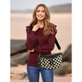 thumbnail image 6 of Luxury Designer Bum Bags for Women with small bag Checkered Crossbody Fanny Packs PU Leather Cross Body Bum Purse Belt Bag Bumbags for Work Shopping Daily, 6 of 6
