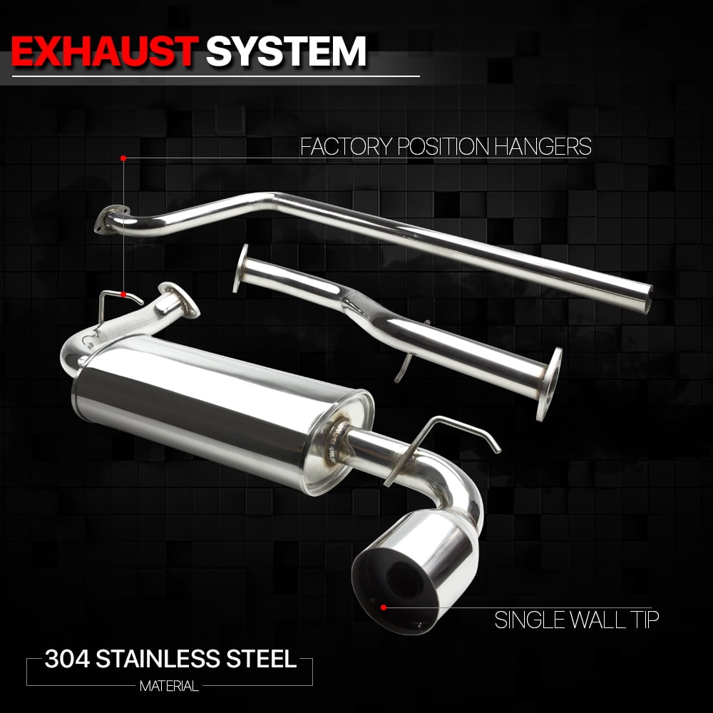 DNA Motoring For 00-05 Dodge Neon 2.0 Performance Catback Exhaust System w/4.75" Tip+Silencer