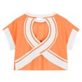 thumbnail image 4 of THDHVS Girls Shirts,Girls Short Sleeve Tops,Girls Motion Fashion Cut-out Design at the Back Round Neck Short Sleeve Top Orange 11-12 Years, 4 of 5