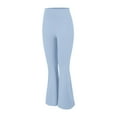 thumbnail image 5 of Women's Seamless Flare Leggings High Waist Athletic Yoga Stretch Bell Bottom Trousers, 5 of 9