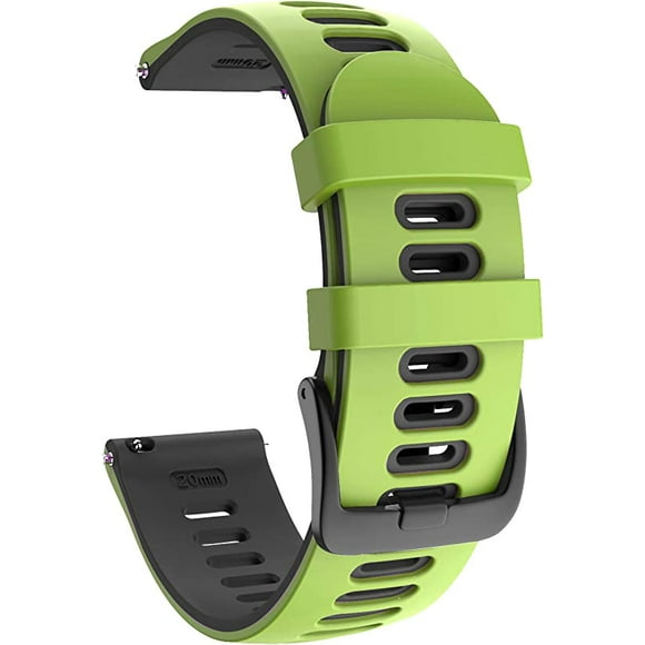 Bracelet de Montre en Silicone Souple 20mm pour Galaxy Watch 42mm/Garmin Vivoactive 3/Samsung Galaxy Active 2/Garmin Forerunner 245/Vivove HR/Forerunner 645/Forerunner 645 Musique