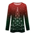 thumbnail image 5 of Womens Christmas Tops Long Sleeve Shirts Print Crew Neck Pullover Casual Street Style Fashion Festive Occasions Fall Clothes For Women Tees Blouses, 5 of 5