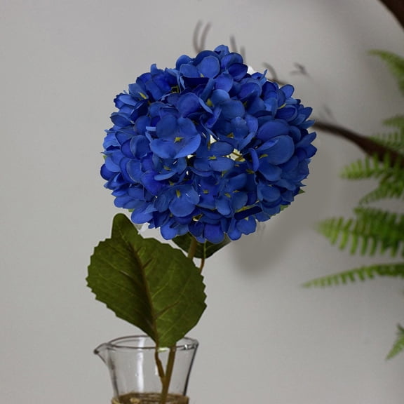 BESEW7 Artificial Hydrangea Flowers Bouquet Fake Hydrangeas Floral Arrangement for Wedding Party Living Room Table Centerpiece Decor Royal Blue