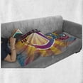 thumbnail image 6 of Retro Soft Flannel Fleece Throw Blanket, Colorful Guitar and Peace and Dove Dedicated to the Woodstock Tribute, Cozy Plush for Indoor and Outdoor Use, 50" x 70", Multicolor, by Ambesonne, 6 of 6