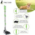 thumbnail image 3 of Dog Pooper Scooper, Metal Pet Poop Tray & Rake - 37 inches Pet Waste Removal Long Handle Scooper for Large Medium Small Dogs, Green, 3 of 7