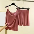 thumbnail image 2 of cfhntfmh Womens Pajama Sets 2 Piece Pjs Sleepwear Sets Soft Sleeveless Double Spaghetti Strap Camisole Loose Short Pants with Pad, 2 of 3