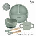 thumbnail image 1 of Personalized Name Baby Feeding Plates Bowl 5Pcs Silicone Tableware Straw Cup Spoon Fork Kids Plate Dishe Newborn Gift Customized, 1 of 7