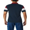 thumbnail image 2 of Men T-Shirt Short Sleeve Color-Contrast Stripe Slim-Fit Lapel Tops, 2 of 6