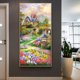 thumbnail image 5 of Cuadros Decorativos DIY 5D Full Drill Diamond Nature Garden House Kit de pintura redonda (WT158) Likrtyny embutido en tela, 5 of 9