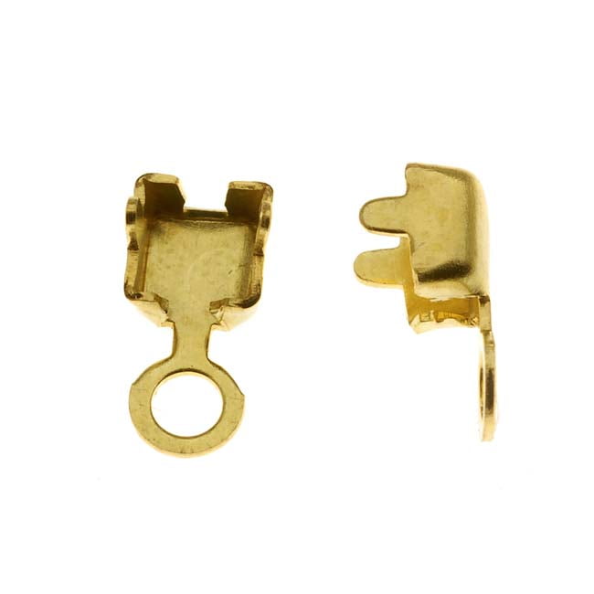 Raw Brass Foldover 18PP Cup Chain Crimp On Ends For Cup Chain (20