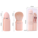 thumbnail image 2 of Brocha para polvos sueltos de viaje 8 en 1, brocha en ángulo, brocha para sombra de ojos, esponja de belleza, brocha para labios para mezclar bases, juegos de brochas de maquillaje portátiles, 2 of 6