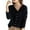 Blue, variant on Women's Fall & Winter Solid Button Front Asymmetrical Neck Sweater, Casual Slim Long Sleeve Knitwear Top