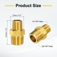 thumbnail image 2 of Uxcell 2pcs Adaptador de extensión de nipple de latón macho 3/8" NPT x 1/4" NPT, 2 of 6