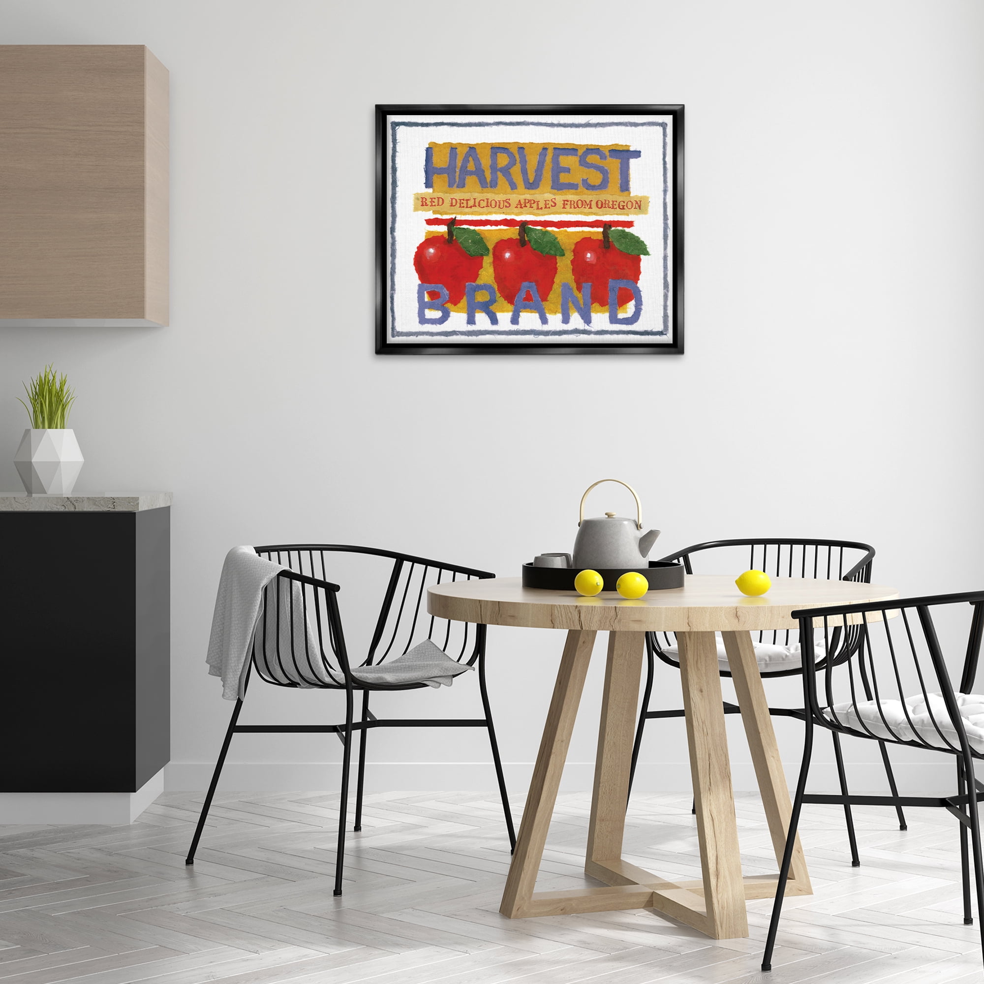 Stupell Industries Oregon Harvest Apples Food & Beverage Painting Black Floater Framed Art Print Wall Art, 31 x 25