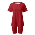 thumbnail image 5 of Short Set Two Piece Set Short Sleeve Tops Shorts Womens Summer Outfits Women Outfits, 5 of 6