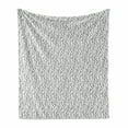 thumbnail image 1 of Renaissance Soft Flannel Fleece Blanket, Classic Ivy Swirl with Curved Leaf Branches Feminine Baroque Fashion Motif, Cozy Plush for Indoor and Outdoor Use, 50" x 60", Black and White, by Ambesonne, 1 of 6