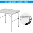 thumbnail image 2 of Lineslife 3ft Folding Camping Table, Lightweight Portable Aluminum Folding Table Adjustable Height for Picnic Beach Camping, White, 2 of 6
