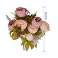 thumbnail image 2 of Ramo de flores de peonía artificial Oficina en casa Decoración floral falsa Fiesta de bodas Ramo de flores de seda, Champán Eigraketly HA7181-01B, 2 of 6