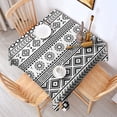 thumbnail image 2 of Black and White Geometric Boho Pattern Square Tablecloth,Waterproof Square Table Cover,Wipeable Spillproof Washable Table Cover for Home Kitchen Party Decor 52"x52"(132x132cm), 2 of 6