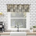 thumbnail image 3 of Mainstays Semi Sheer Curtain Tier Pair and Valance Set, 3 Piece Ready Made Kitchen Curtains, Taupe/Leaf, 54" W x 36" L, 3 of 7