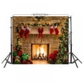 thumbnail image 2 of Christmas Photography Backdrops Child Christmas Fireplace Decoration Background for Photo, 2 of 6