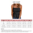 thumbnail image 5 of Women Strappy Top Shirred Splicing Ruffle Hem Slim Fit Lady Sleeveless Summer Top for Daily Dating Beach Black L, 5 of 5
