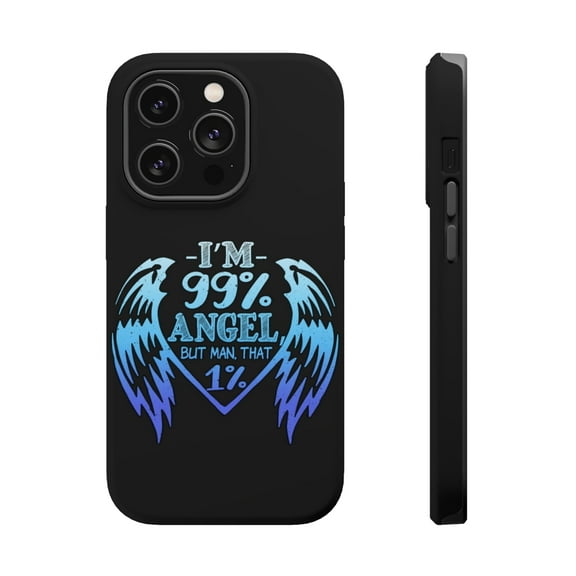 DistinctInk Tough Case for Apple iPhone 15 PRO (6.1" Screen), Compatible with MagSafe Charging - 99% Angel