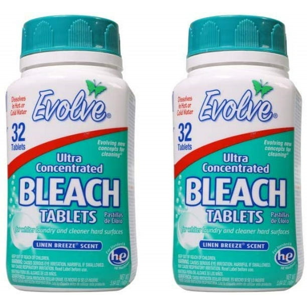 Evolve Ultra Concentrated Bleach Tablets, Linen Breeze Scent, 64 Total