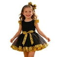 thumbnail image 4 of Byoo Little Girls' Tiger Print Tutu Dress Ruffle Sleeve Bow Waist Tulle Party Dress for Carnival Birthday Parties Dresses,Black, 4 of 4
