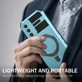 thumbnail image 6 of for Samsung Galaxy S21 FE Case with Stand, Magnetic Rugged Military Grade Shockproof Portective Case Compatible with MagSafe Wireless Charger&Magnetic Car Mount Holder, Lightblue, 6 of 10