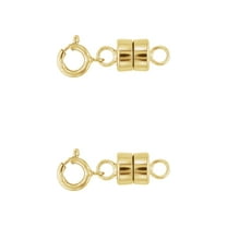 2 - NEW 14K Yellow Gold Filled Round Magnetic Clasp with Spring Ring For Necklaces, Bracelets, And Anklets.