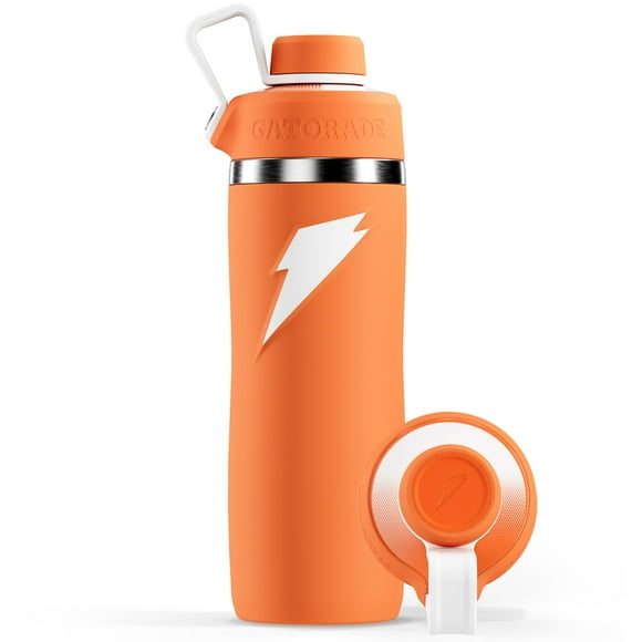 Botella de agua Gatorade Overtime de acero inoxidable, 650 ml, naranja