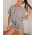 thumbnail image 4 of Richie House Pajama Short Sleeve Women's Crop Knitted Sleep Pj Set Top/Shorts RHW2925-H-L, 4 of 7