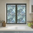 thumbnail image 6 of Window Privacy Film, 3D Non- Adhesive Vinyl Opaque Window Cling, Stained Frosted Glass Window Decals, Door Decorative Sticker for Home, Bathroom, Office - 22.83 x 47.24 Inches - Style 19, 6 of 8