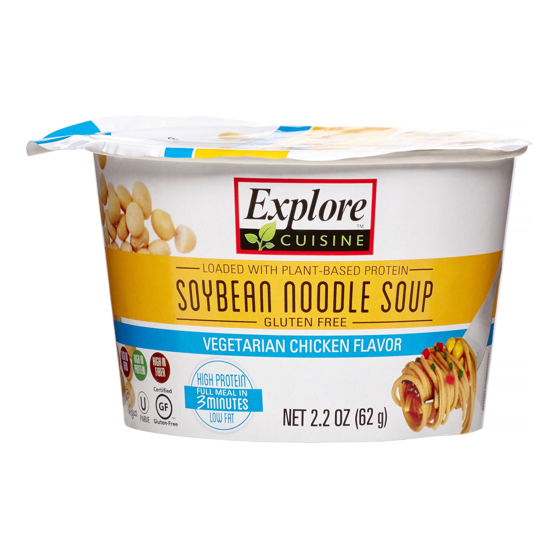 Explore Cuisine Gluten Free Soybean Noodle Soup Cup, Vegetarian Chicken