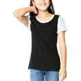 thumbnail image 6 of ToBeInStyle Girls' Cotton Knit Tee with Contrast Capped Sleeves, 6 of 8
