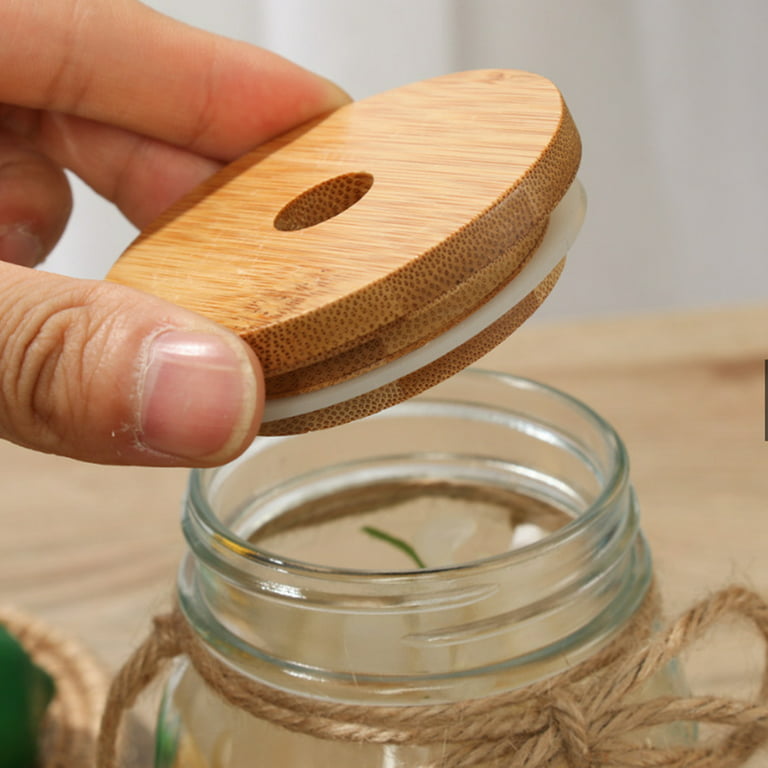 Bamboo Lid for Mason Jar with Straw Hole – Birdbath