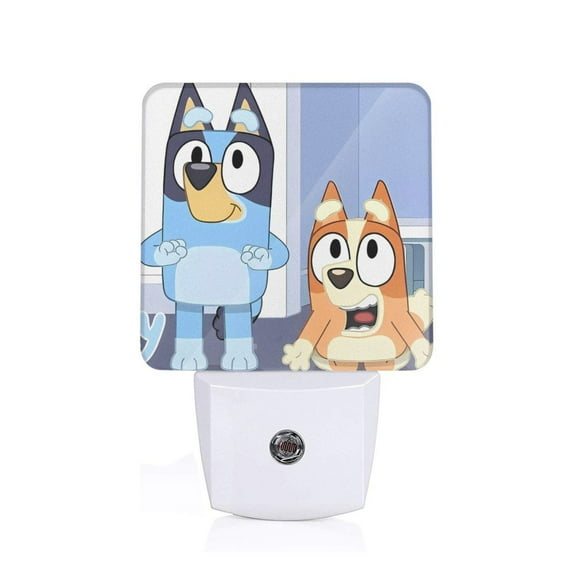 Masiiu Bluey Print LED Night Lights with Dusk to Dawn Sensor, Kids Nightlight for Bedroom,Baby Nursery,Hallway-US