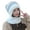 White, variant on D-GROEE 2 in 1 Knit Scarf Beanie Set Winter Stripes Cap Warm Knitted Hat Scarf Set Windproof Hats for Women