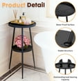 thumbnail image 3 of PinkSheep Round End Table Small Side Table Accent Table with Storage for Living Room Bedroom, 2 Tier Metal Plant Stands Pots Holder for Indoors, Black, 3 of 9