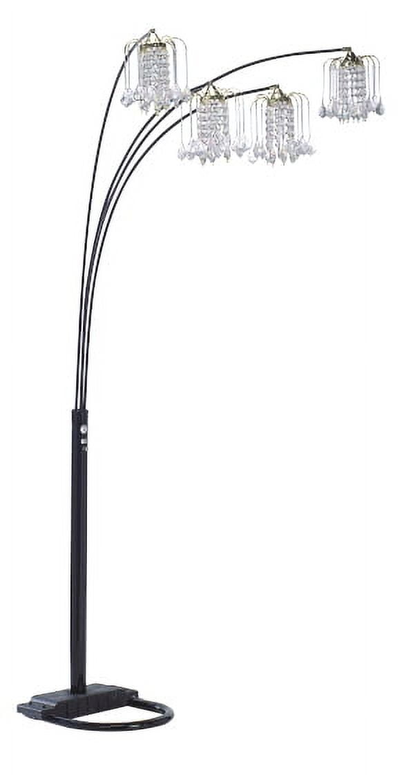 LiviNest 4-Head Crystal Floor Lamp: Adjustable Arch Design with Metal Base & Crystal Accents - Multi-Light Illumination for Art Gallery Display & Living Room Decor