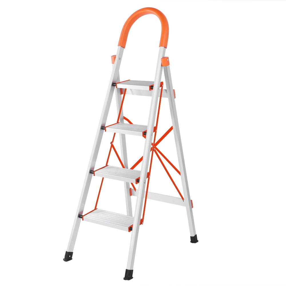 2/3 Step Ladder Folding Stepladder Aluminum Step Stool Ladder Multi-Use Ladder 