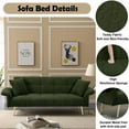 thumbnail image 5 of DEALTOPS 70'' Modern Loveseat Sofa, Convertible Teddy Fabric Couch with Adjustable Arms, Green, 5 of 8