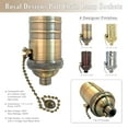 thumbnail image 7 of Royal Designs, Inc. Pull Chain Lamp Socket for Incandescent LED Bulbs, Antique Brass, Set of 10, 7 of 7
