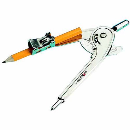 Ball Bearing Compass School Smart Ball Bearing Compass with Short Point, Draws Circles up to 12